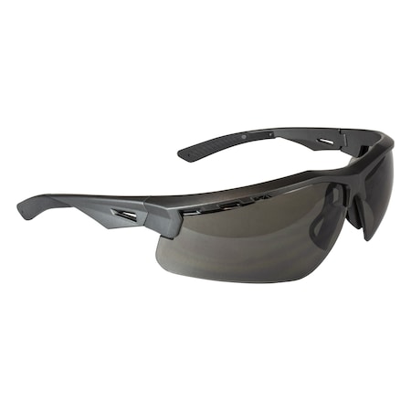 Thraxus IQ Safety Eyewear, Gun Metal Frame, Smoke IQ AntiFog Lens